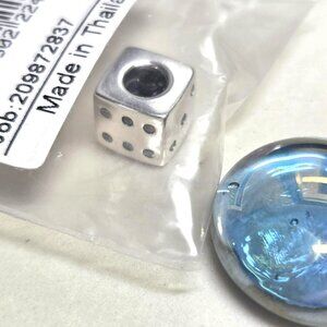 Authentic Pandora Sterling Silver Lucky Dice CZ Bead Charm For Moments Bracelet